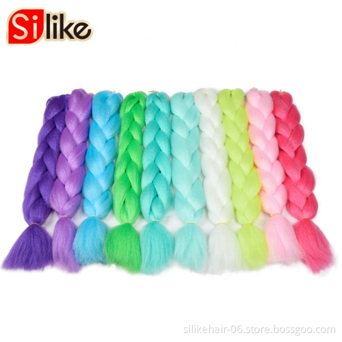 New Arrive Glowing Synthetic Jumbo Braids Shining Hair 24inch 100g 100% In The Darkness Crochet Braiding Synthetic Hair Braiding